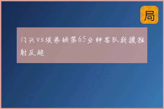 门兴vs埃弗顿第65分钟客队新援推射反超